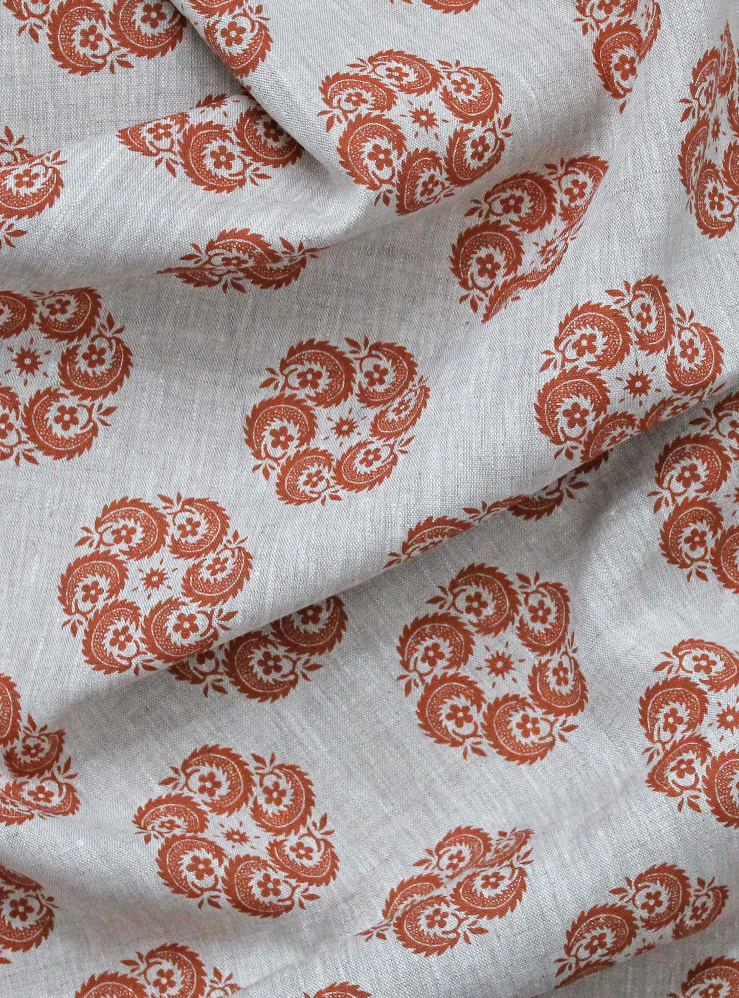 Bedoin Burnt Orange - Natural Linen