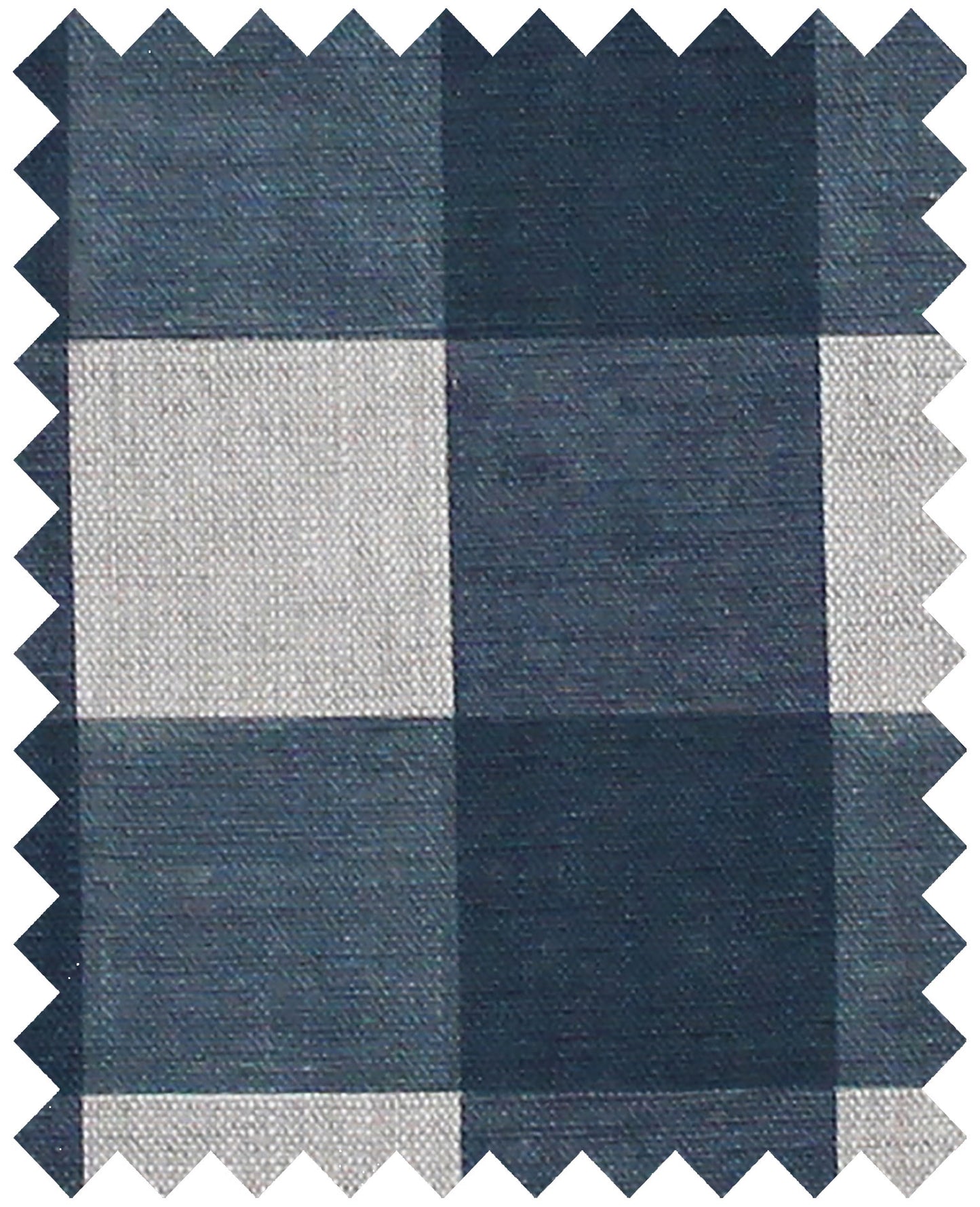 Breton Check Blue - Natural Linen Swatch