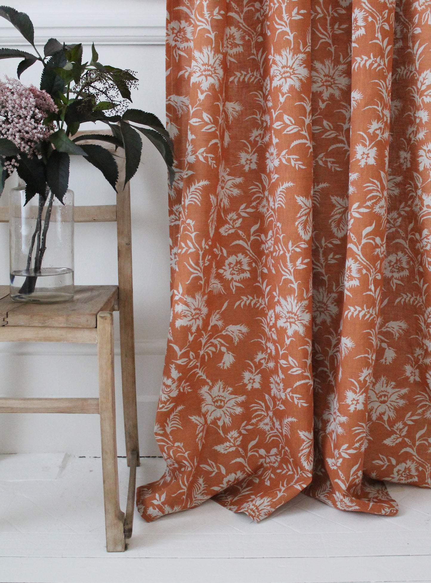 Clotilde Burnt Orange - Natural Linen