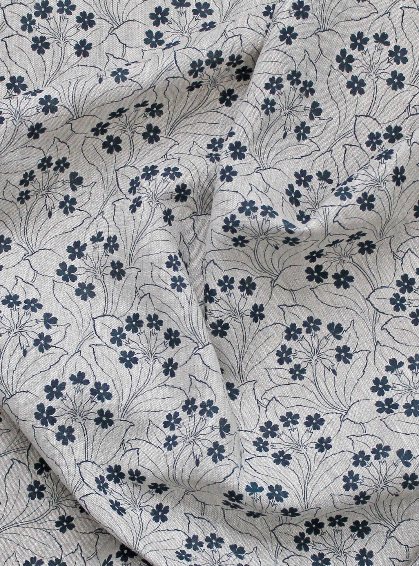 Lucilla Sprig Blue - Natural Linen